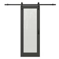 thumbnail image 4 of 28'' x 80'' 1-Lite Black Frosted Glass And Manufactured Wood White Sliding Barn Door With Installation Hardware Kit(No Assembly Required), 4 of 5