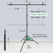 LINCO T-Shape Backdrop Stand with Green Screen & 10 Ring Light Stand Lighting Kit for TikTok