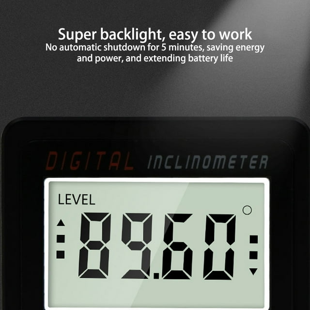 Precise Digital Inclinometer Protractor IP54 Waterproof Level Angle Finders Measurement Electronic Measuring Tool Home Work White Light