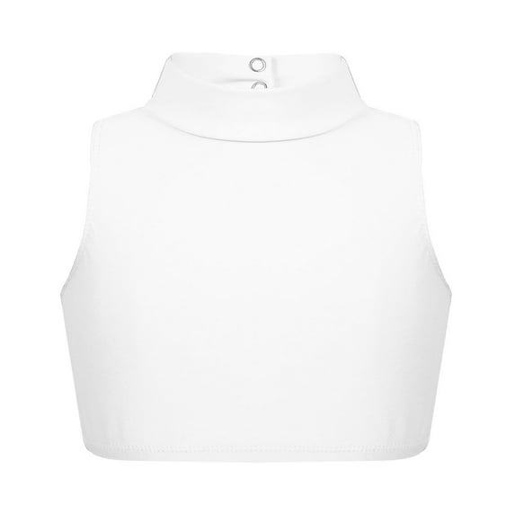 inhzoy Kids Girls Mock Neck Criss Cross Back Crop Top Dance Sports Bra