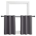 thumbnail image 4 of NICETOWN Blackout Kitchen Curtains, Thermal Insulated Curtains Energy Efficient Privacy Grommet Short Window Curtains for Small Window, 42"x30", Grey, 2 Panels, 4 of 7