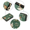 thumbnail image 3 of PU Leather Zipper Card Case Credit Card Holder Small Wallets Chickens and Flowers Pattern, 3 of 7
