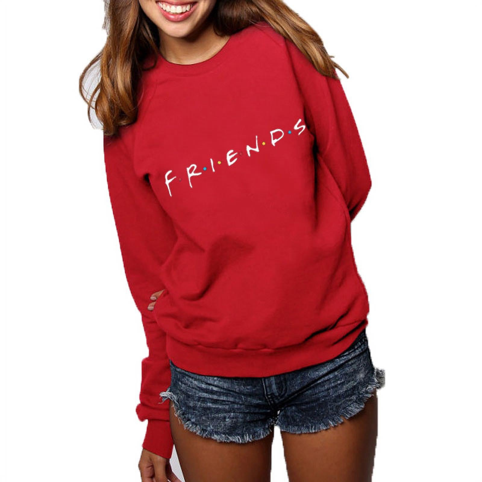 KZKR Letter FRIENDS Pattern Female Sweater New Round Neck Longsleeve