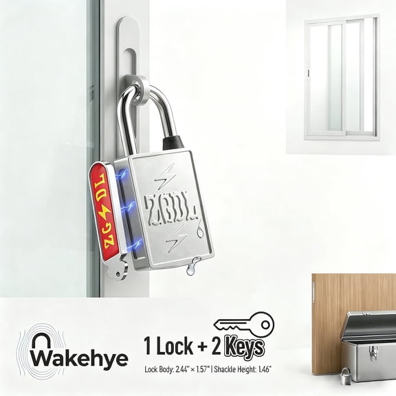 Keyless Hole Magnetic Padlock Waterproof Anti Pry Magnetic Padlock with 2 Keys Suitable for Outdoor Doors Cabinets Gates