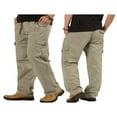 thumbnail image 2 of MesaSe Mens Loose Fit Straight Leg Cargo Pants  Lightweight Elastic Waist Solid Color Straight Leg Work Pants, 2 of 5