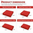 thumbnail image 2 of Snubbull 9 Pcs Outdoor Patio Cushion Covers with 4 Size, Waterproof & Zippered, Red, 2 of 7