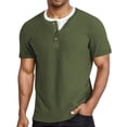 thumbnail image 1 of Knit Textured Short Sleeve Crew Neck Tee for Everyday Casual Wear Lightweight Top with Layered Design and Color-block Detail, 1 of 7