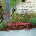 thumbnail image 5 of Alpine Corporation 62" x 26" x 38" Outdoor or Indoor Steel Butterfly Garden Bench, Red, 5 of 11