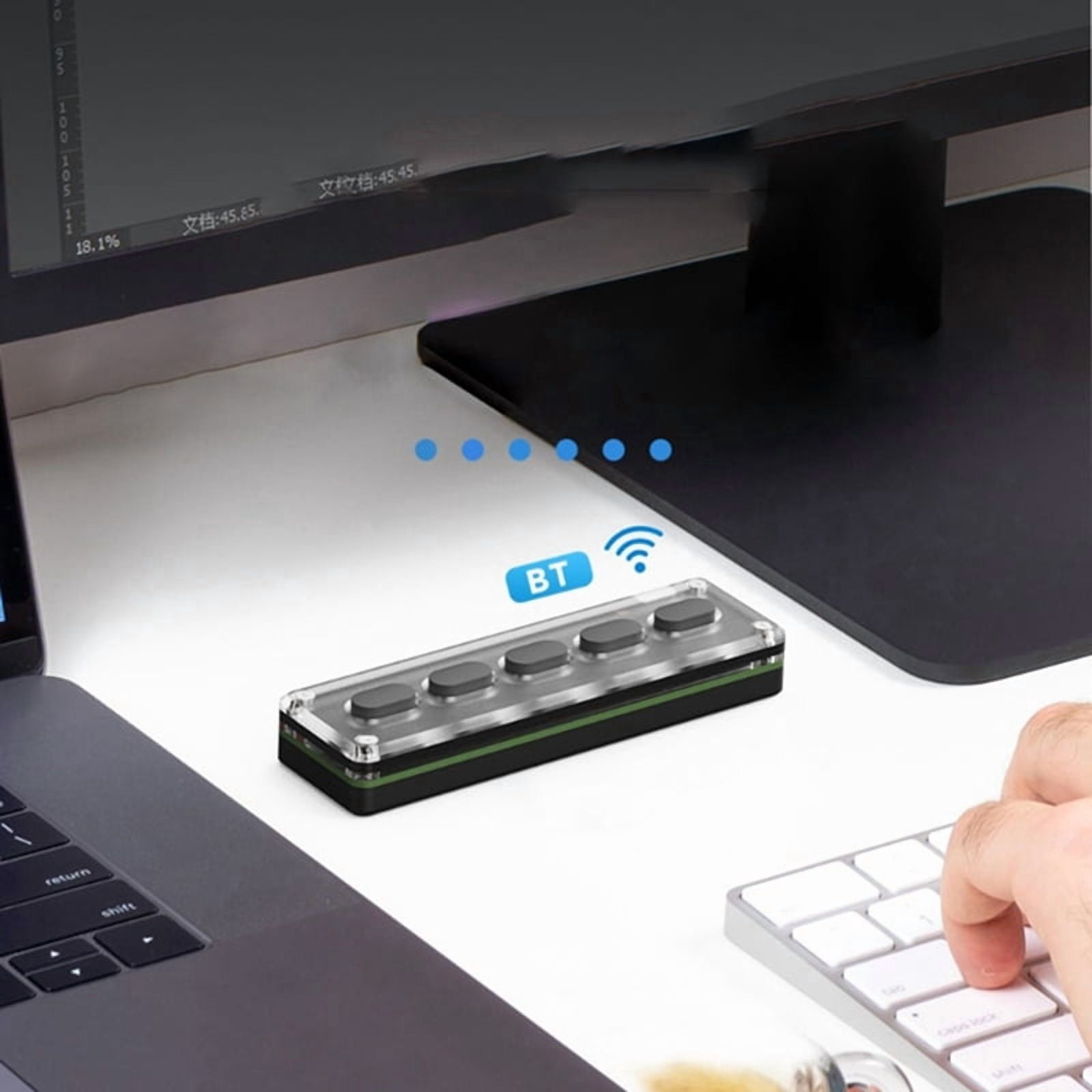5 Keys Custom Keypad Macro Programmable Bluetooth-Compatible Keyboard Copy Paste RGB Button Gaming Mechanical Keyboard