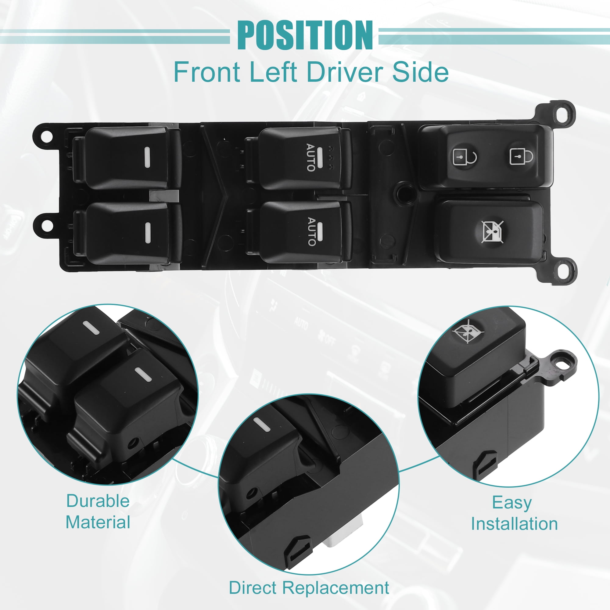 Unique Bargains Front Left Driver Side Master Power Window Switch for Kia Forte