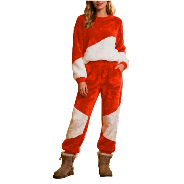 Womens Set,Casual Round Neck Solid Color Winter Thick Velvet Warm,Womens Winter Jacket