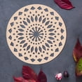 thumbnail image 3 of 1pc Laser Cut Wooden Wall Sculpture Torus Wall Art Home Decor Symbol Hanging Artwork Flower Flower Pattern 310x6mm, 3 of 5