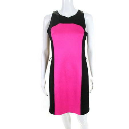 

Pre-owned|Michael Michael Kors Womens Colorblocked Sleeveless Dress Pink Black Size 6