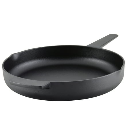 

Seasoned Cast Iron Induction Skillet 12 inch Cast Iron Black