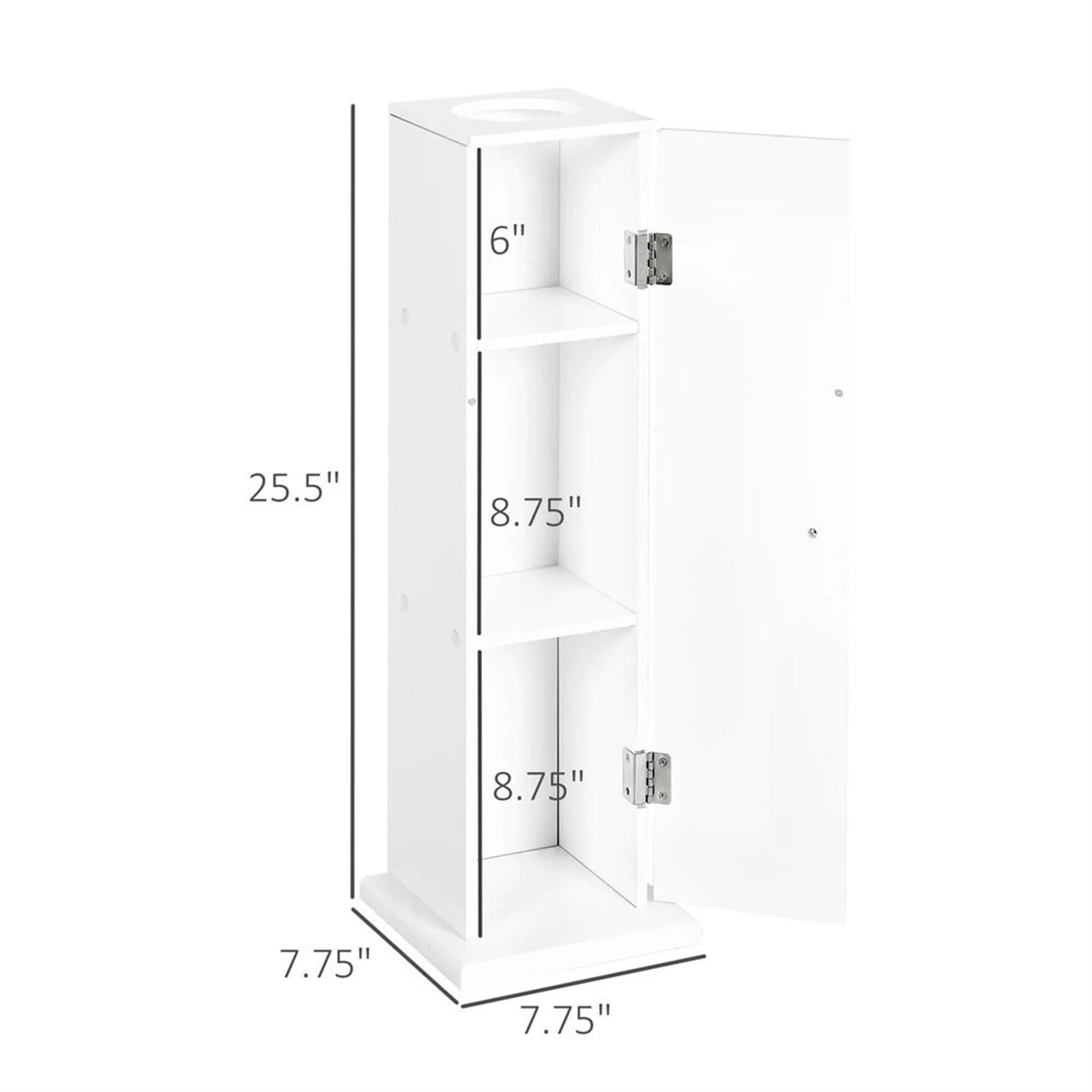 Demi Bonn Bathroom Floor Storage Cabinet, Bathroom Storage Unit, Freestanding Cabinet with Doors and Shelves for Paper Shampoo, White