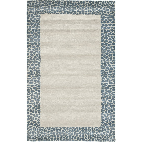 SAFAVIEH Soho Easton Polka Dots Wool Area Rug, Silver/Grey, 3'6" x 5'6"