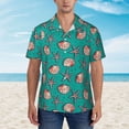 thumbnail image 2 of Xecao Starfish and Shell print Hawaiian shirt - a stylish short-sleeve button-down for men, perfect for casual beach and tropical outings., 2 of 9