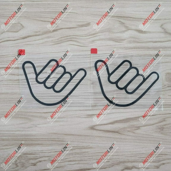 2X Black 4" Shaka Sign Hang Loose Decal Sticker Hawaii Hawaiian Car Vinyl