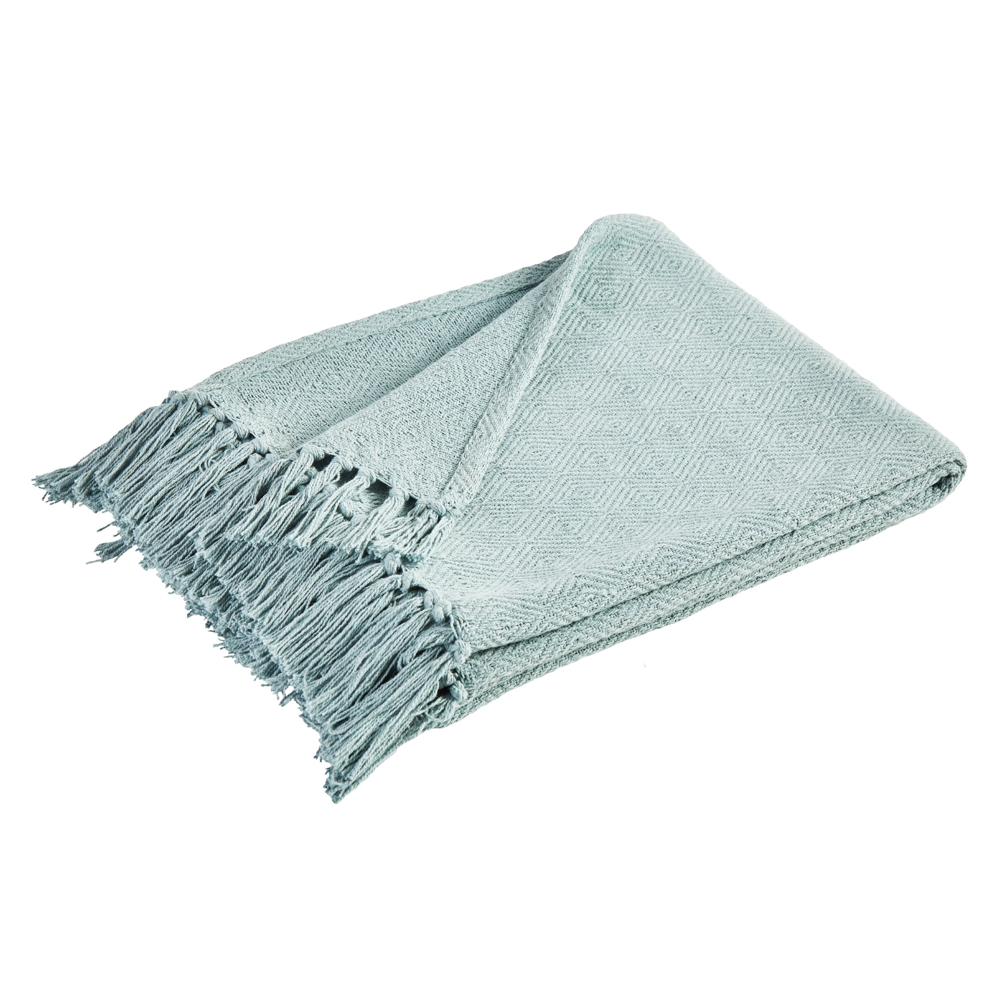 Modern Threads Modern Blue,White,Multi-Color Geometric Cotton Knit Throws , 60" x 50" , Reversible 2 Count