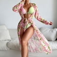 thumbnail image 3 of Gibobby Traje de Baño Sexy Bikini Bikinis de cintura alta 2024 Conjunto de bikini sexy de 3 piezas Traje de baño para mujer Traje de baño push up de mang(Rosa,XL), 3 of 5