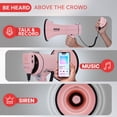 thumbnail image 3 of Lightweight and Portable Bullhorn Megaphone, Aux (3.5mm) Input for MP3/Music, Automatic Siren, 50-Watt, MIC/TALK (Pink), 3 of 7