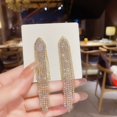 thumbnail image 5 of UDIYO 1 Pair Women Earrings Shiny Rhinestone Tassel All Match Dangle Earrings for Gift, 5 of 7