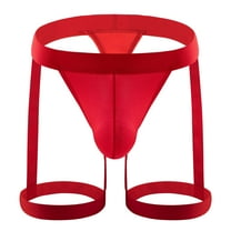 Herrnalise Men's Jockstrap Underwear Men Casual Solid Sexy Breathable Low Waist Thong Underwear Briefs Pants Sexy Underwear Set For Men For Red,L