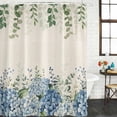 thumbnail image 2 of Spring Hydrangea Bathroom Shower Curtains with Hooks, Blue Flower Green Leaf Vintage Linen Plant Waterproof Fabric Washable Shower Curtain for Home Hotel Bathtub Decor 36x72 Inch, 2 of 9