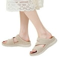 thumbnail image 3 of Hessimy Sandals for Women Wedge Shoes: Slip On Dressy Summer Comfortable Slides Sandals Lightweight Memory Foam Platform Shoes(Beige,42), 3 of 7