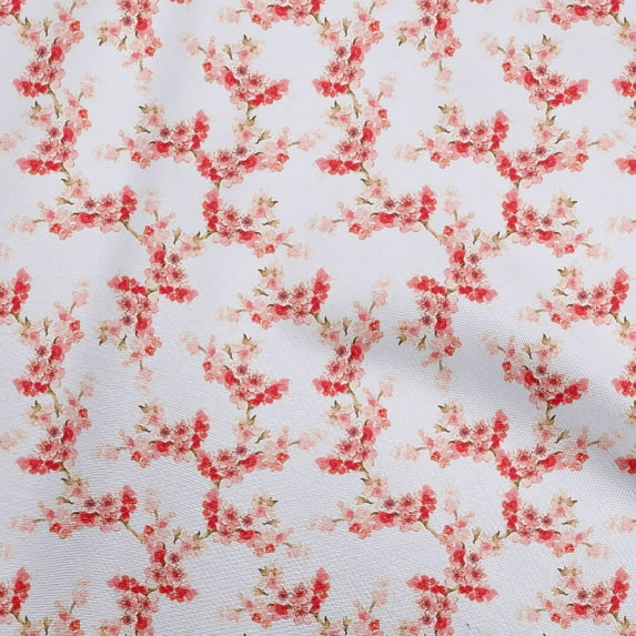 oneOone Cotton Jersey Red Fabric Floral Fabric For Sewing Printed Craft Fabric By The Yard 58 Inch Wide
