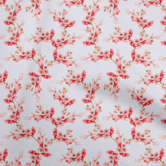 oneOone Polyester Spandex Red Fabric Floral Sewing Material Print Fabric By The Yard 56 Inch Wide