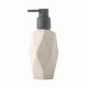 thumbnail image 1 of Botella de loción de cerámica blanca con forma de diamante de 600 ml for baño, ideal for champú, gel de ducha y jabón de manos, 1 of 1