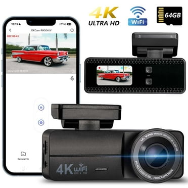 GEAK 4K Dash Cam Front Dashcams Dash Camera for Cars with 64GB Card, Wi-Fi & App Control, Night Vision, 170° Wide Angle, G-Sensor, 24H Parking Mode, Loop Recording