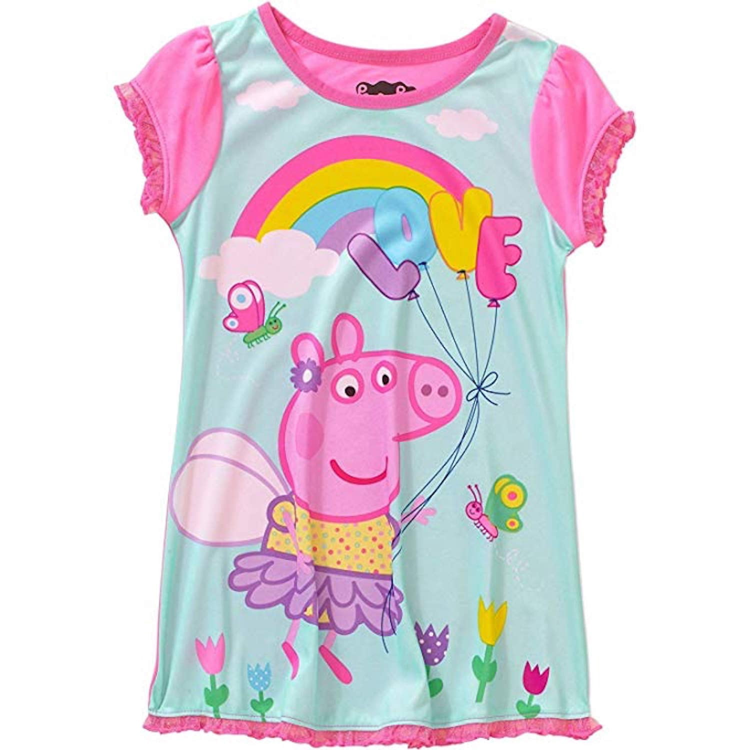 Peppa Pig Peppa Pig Toddler Girls Love Nightgown Pajama Night Shirt Sizes 2t 4t 5 Pink Multi Walmart Com Walmart Com
