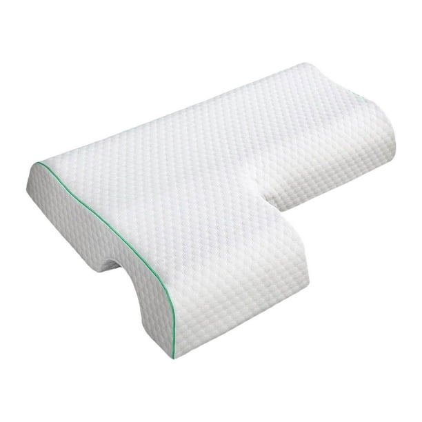 Almohada para parejas con brazos fusionados y funda extraíble, almohada para dormir de lado Derecha de bordes verdes