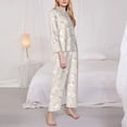 thumbnail image 3 of Saiise Beautiful Rabbit Pattern Women's Long-Sleeved Pajama Set Button Front Sleepwear with Pockets Lounge Set for Home Relax Nightwear-X-Large, 3 of 7
