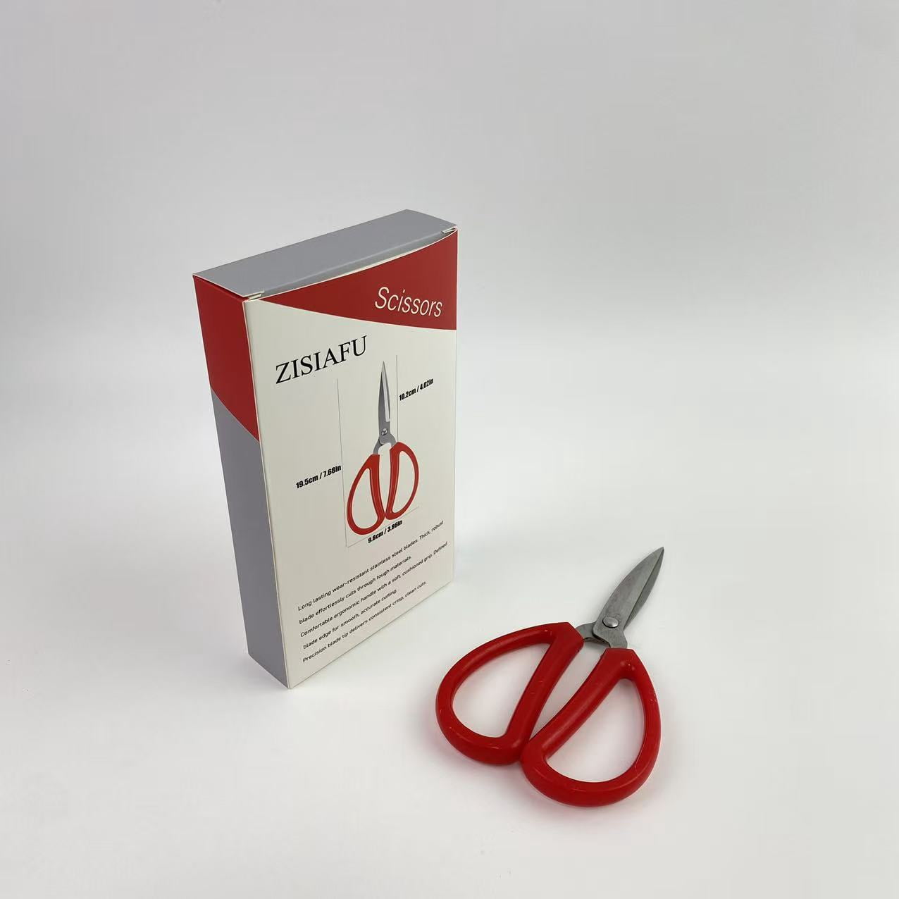 ZISIAFU Scissors,Multi-Purpose Perfect for Cutting Stainless Steel Sharp Scissors with Red Handle for Home Use Arts Crafts