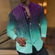 thumbnail image 1 of Blusa y camisa de manga larga con cuello alto para hombre, estilo informal, a rayas, con cuello alto, tipo cárdigan, camisa con botones, blusa de poliéster para hombre, 1 of 9