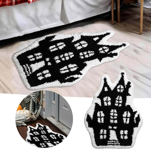 Halloween Bath Mat Flocked Door Mat Kids Bath Rug Non Washable For Bathroom And Shower Rug Big Beaded Blanket Full Throw Blanket Area Rugs 5x7 No Throw Blanket Fuzzy Throw Blanket Furry Area Rugs