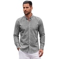 thumbnail image 2 of GENTS BLISS Men Dress Shirts Long Sleeve Stripe Shirts for Men Casual Business Button Down Men Shirts, 2 of 7