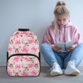 thumbnail image 2 of Yspwyqan Deer Pink Bow School Backpack for Kids, 17 Inch Lightweight Large Capacity Bookbag with Side Pockets, Double Zipper Backpack Fits 15.6 Laptop for Elementary Middle High School, 2 of 7