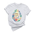 thumbnail image 2 of qelini Easter Shirt Womens Plus Size Crew Neck Short Sleeve Teen Bunny and Egg Print T-Shirt Casual Spring Tops, 2 of 5