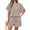 Dark brown, variant on Womens 2 Piece Sets Summer Lounge Sets Striped Short Sleeve Oversized T Shirts Drawstring Shorts Matching Set