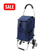 Tcbosik Grocery Cart on Wheels for Stairs, Stair Climbing Cart with Removable Oxford Waterproof Bag, Folding Shopping Cart, Blue