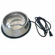 Heat-insulated pet bowl, stainless steel outdoor heated water bowl for dogs, chickens, etc., EU plug