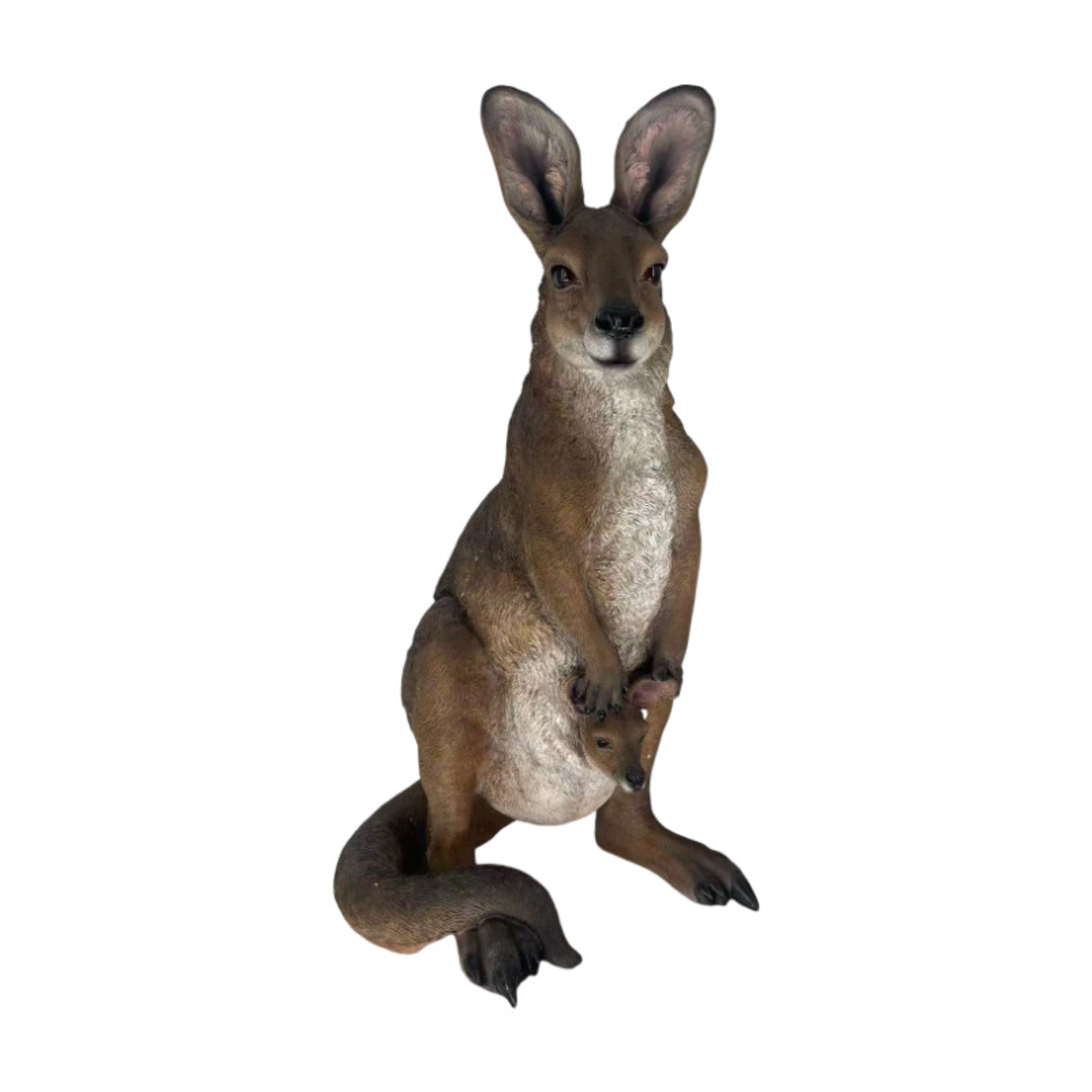 GDF Studio Kangaroo Resin Indoor/Outdoor Guardian Statue, Weather-Resistant Decor Figurine for Garden & Courtyard