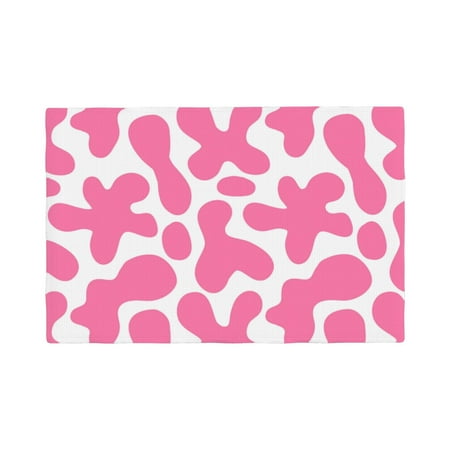 

Placemats Set of 4 / 6 pink cow print cute Placemats for Dining Table Indoor/Outdoors Heat Resistant Washable Placemats 18 x 12