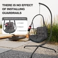 thumbnail image 6 of Swing Egg Chair with Stand Indoor Outdoor Wicker Rattan Patio Basket Hanging Chair with C Type bracket , with cushion and pillow,Patio Wicker folding Hanging Chair( Special construction cup holder, 6 of 9