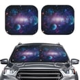 thumbnail image 2 of Naloa Planets Stars And Galaxies1 Print 2-Piece Windshield Sunshade,Foldable Car Front Window Sun Shades,for Most Sedans SUV Truck-Large, 2 of 6