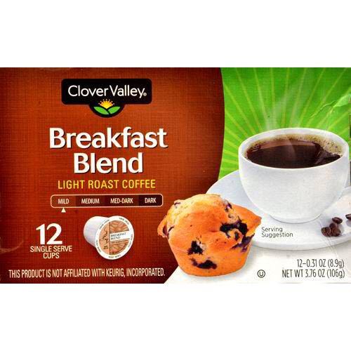 A Product of Clover Valley Breakfast Blend Single Serve